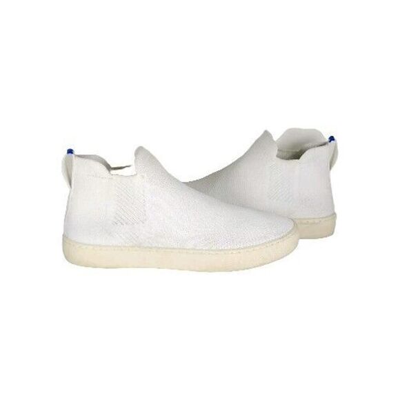 Rothy's Women's The Chelsea Boot US 9 White Knit Flat High Top Shoes Boots - Picture 1 of 14